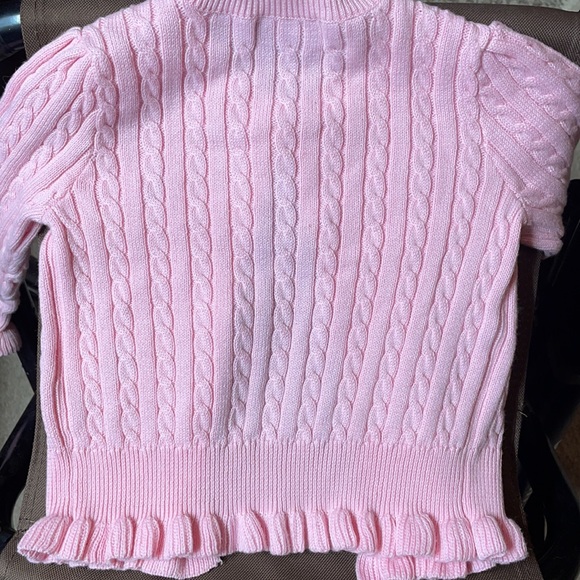 Ralph Lauren 18 month girl pink cable sweater - Picture 3 of 3